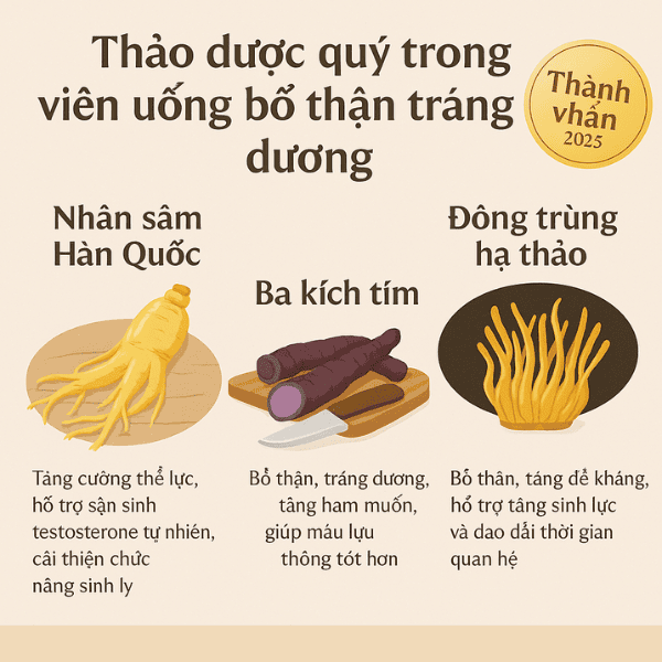 viên uống bổ thận tráng dương hiệu quả nhất 2025